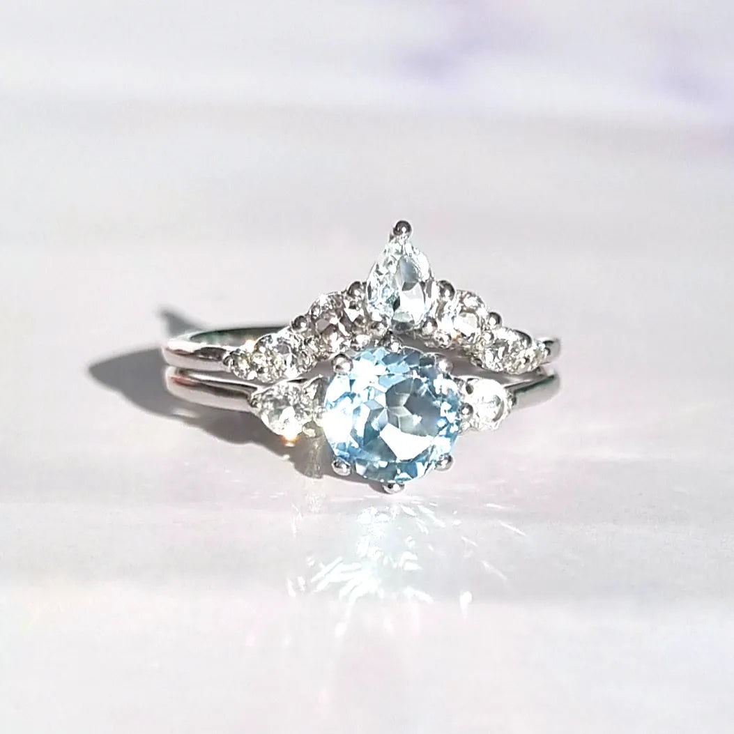 Selene Blue Topaz Ring Set in Sterling Silver - SJR London Timepiece