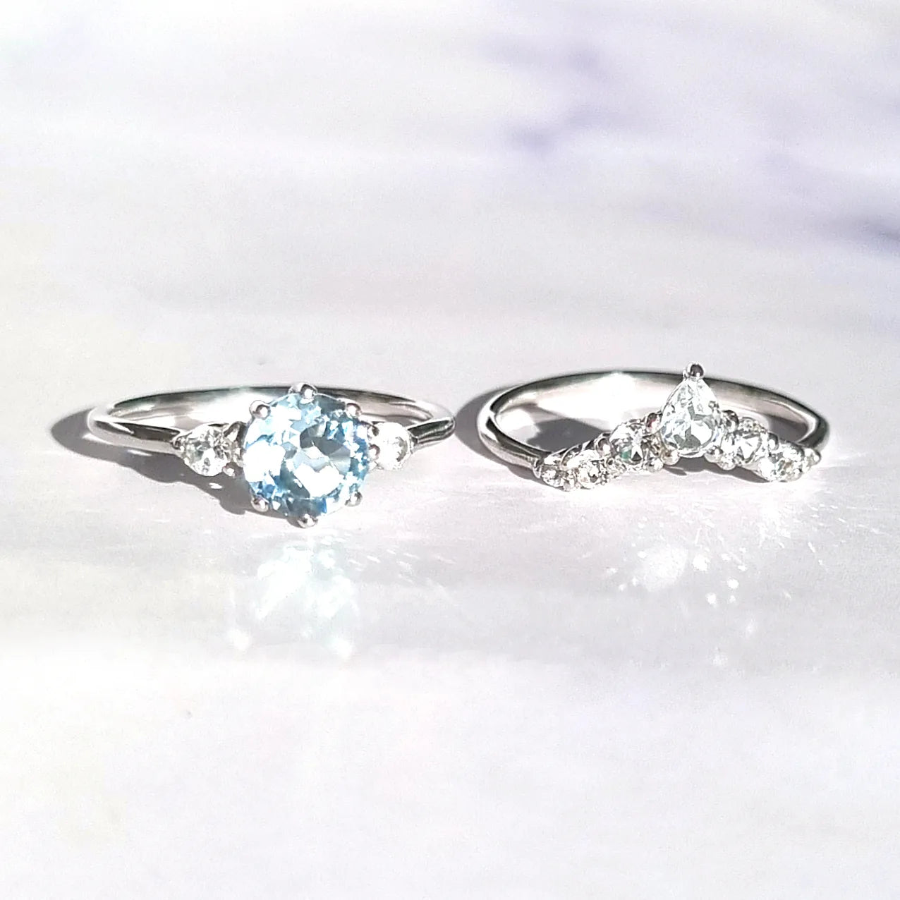 Selene Blue Topaz Ring Set in Sterling Silver - SJR London Timepiece