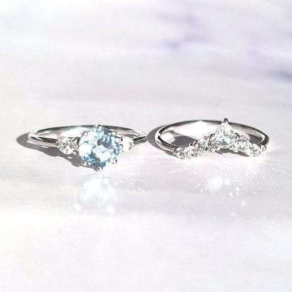 Selene Blue Topaz Ring Set in Sterling Silver - SJR London Timepiece