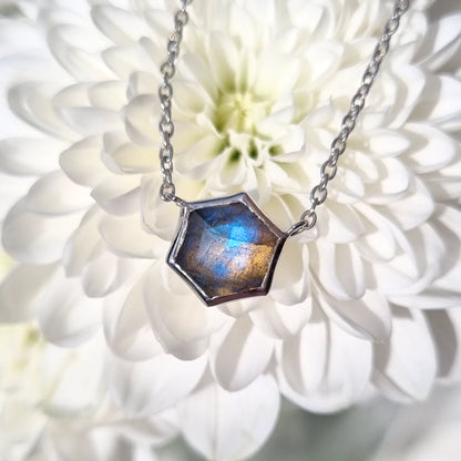Labradorite Necklace in Sterling Silver - SJR London Timepiece