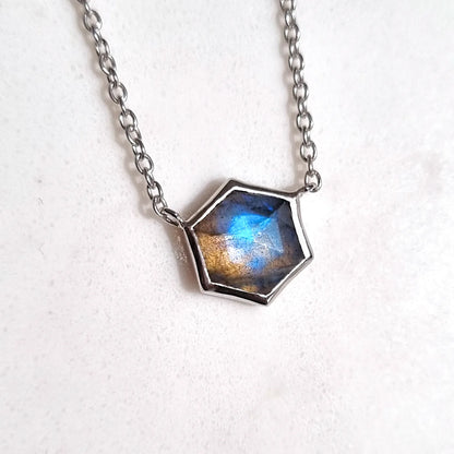 Labradorite Necklace in Sterling Silver - SJR London Timepiece