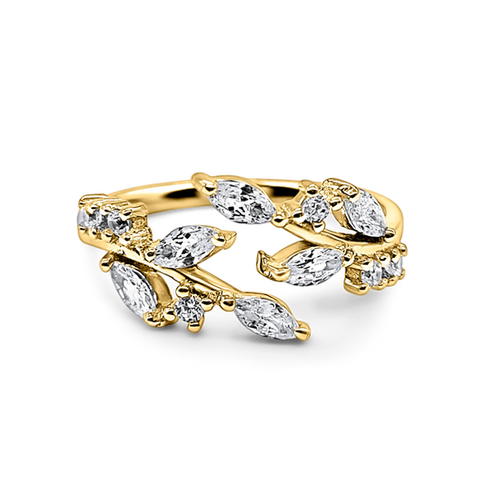 Adjustable Leaf Ring in Gold - SJR London Timepiece