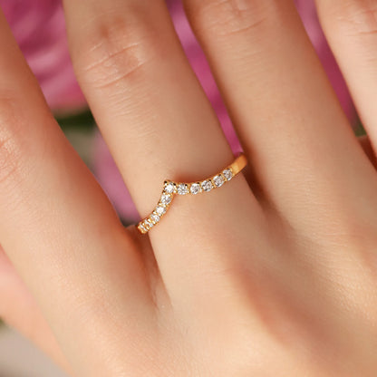 Wishbone Curved Eternity Ring in 18k Gold Vermeil - SJR London Timepiece