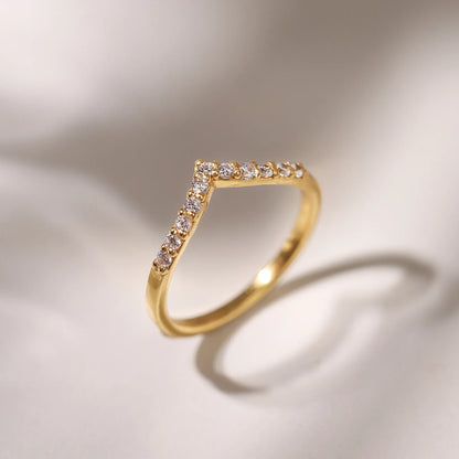 Wishbone Curved Eternity Ring in 18k Gold Vermeil - SJR London Timepiece