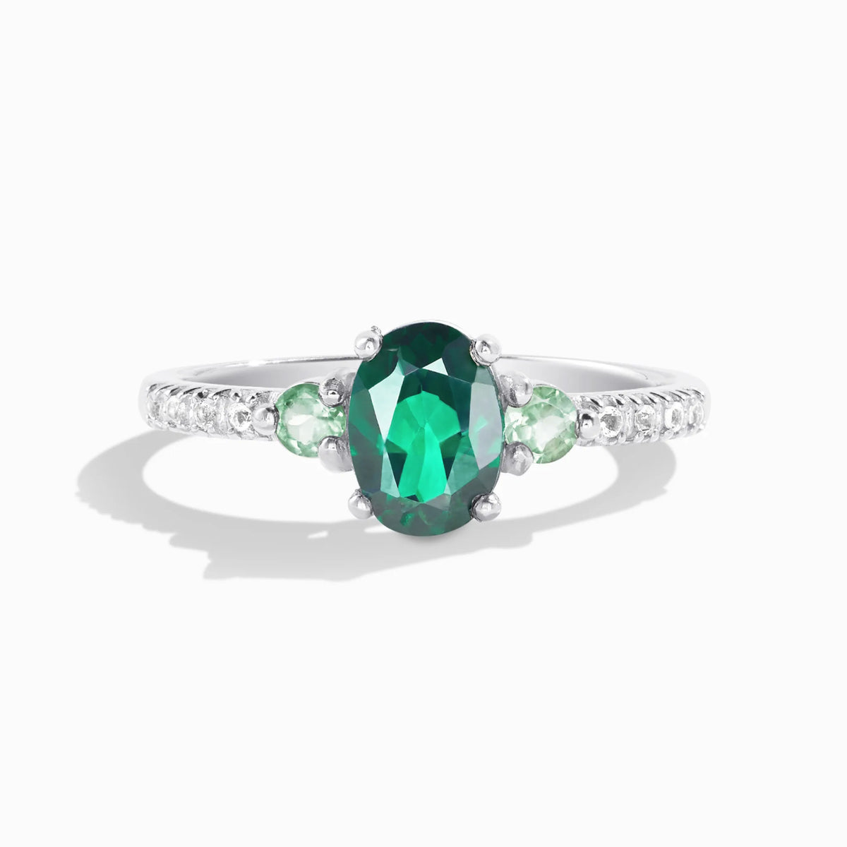 Green Topaz and Green Tourmaline Ring in Sterling Silver - SJR London Timepiece