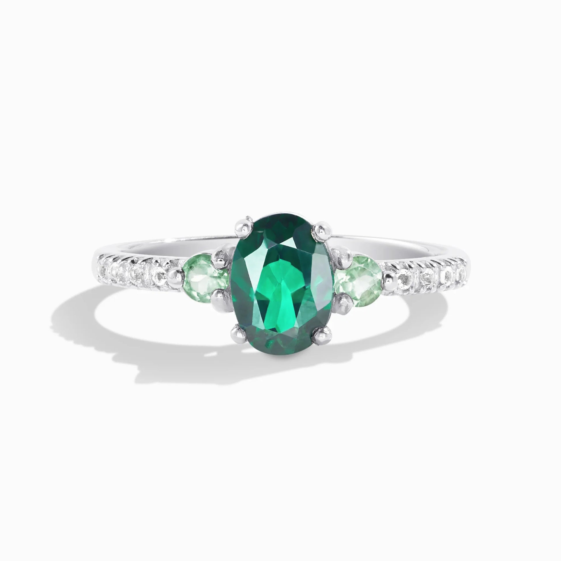 Green Topaz and Green Tourmaline Ring in Sterling Silver - SJR London Timepiece
