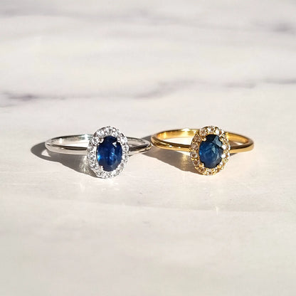 Blue Sapphire Ring in Sterling Silver - SJR London Timepiece