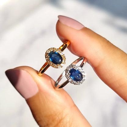 Blue Sapphire Ring in Sterling Silver - SJR London Timepiece