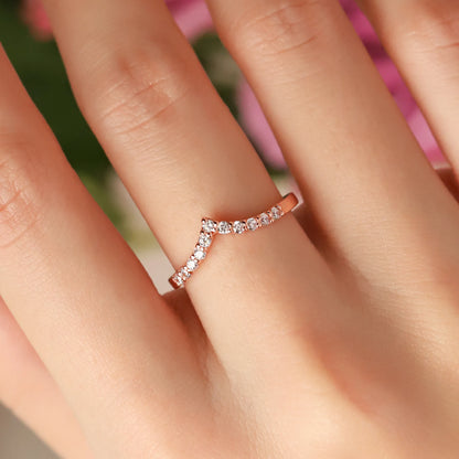 Wishbone Curved Eternity Ring in 18k Rose Gold Vermeil - SJR London Timepiece