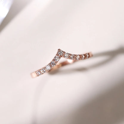 Wishbone Curved Eternity Ring in 18k Rose Gold Vermeil - SJR London Timepiece