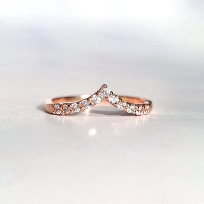 Wishbone Curved Eternity Ring in 18k Rose Gold Vermeil - SJR London Timepiece