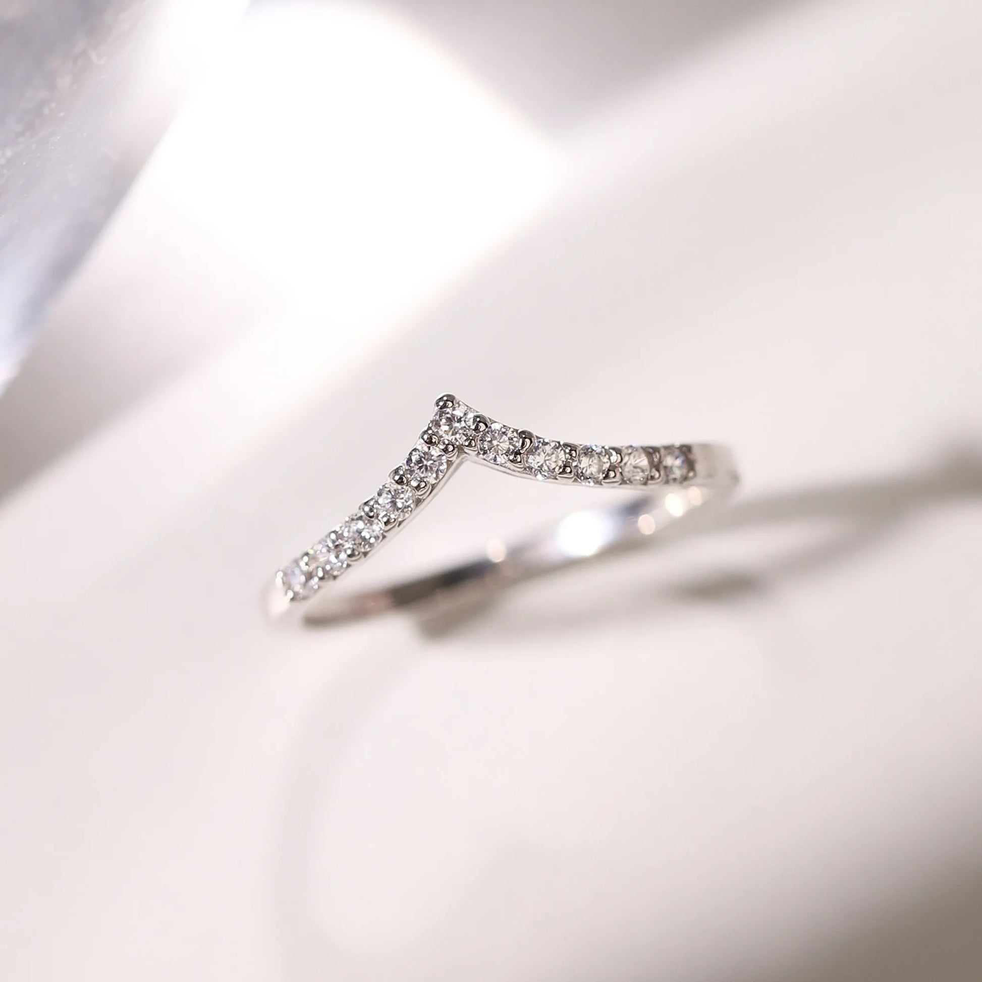 Wishbone Curved Eternity Ring in Sterling Silver - SJR London Timepiece