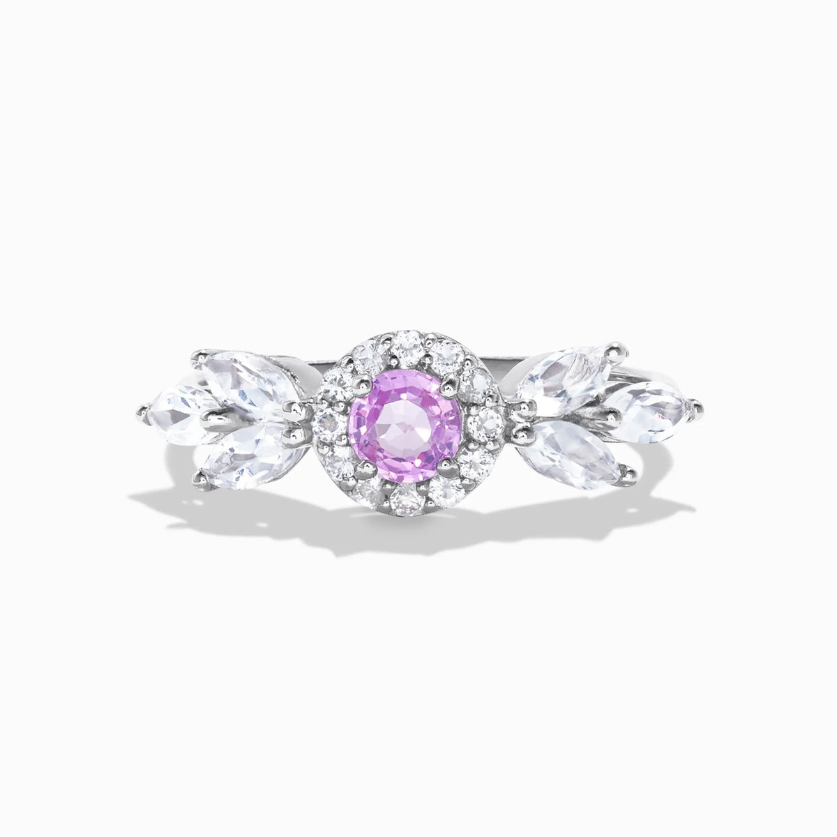 Aurelia Pink Sapphire Ring in Sterling Silver - SJR London Timepiece