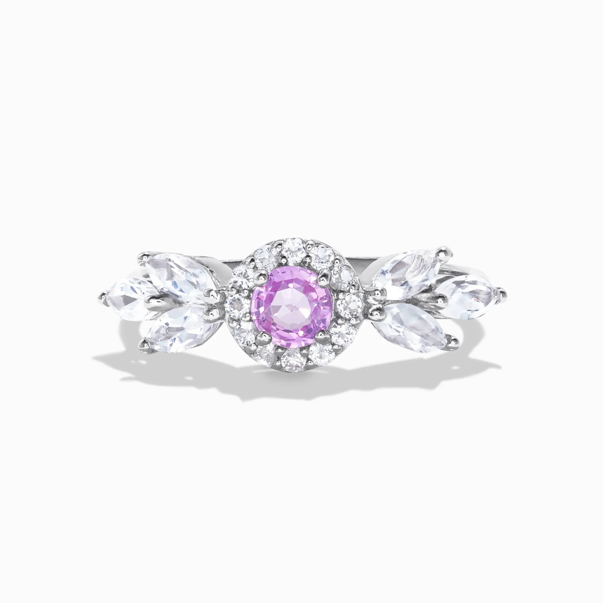 Aurelia Pink Sapphire Ring in Sterling Silver - SJR London Timepiece