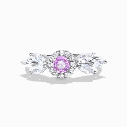 Aurelia Pink Sapphire Ring in Sterling Silver - SJR London Timepiece