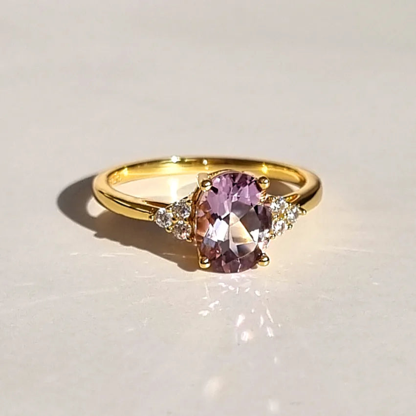 Lavender Amethyst Ring in 18k Gold Vermeil - SJR London Timepiece