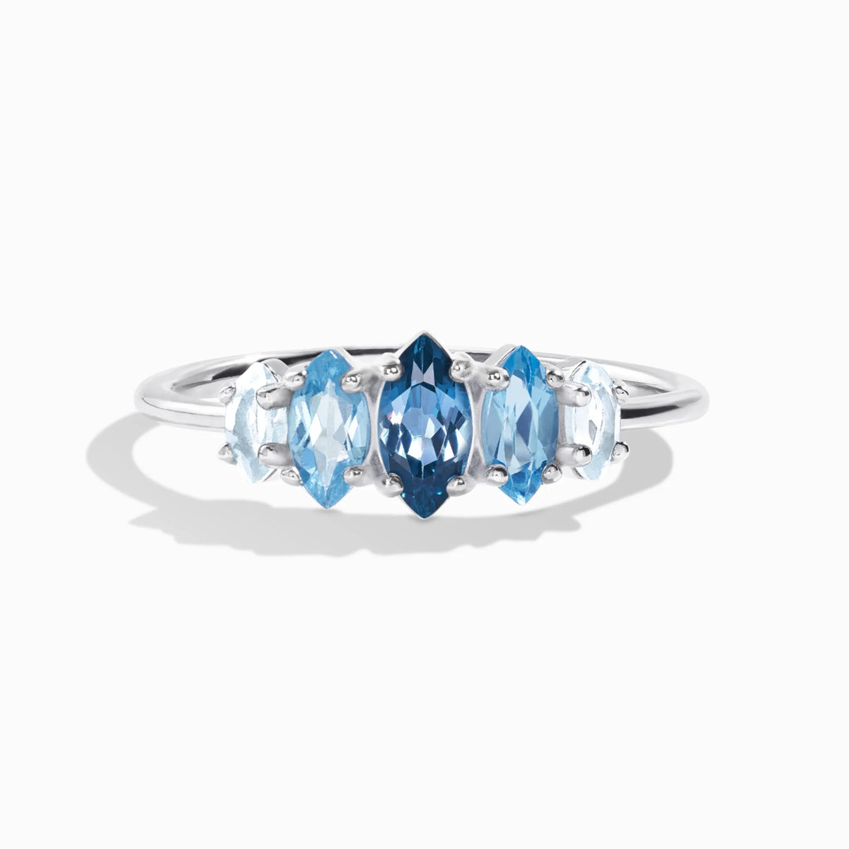 Ombre Blue Topaz Ring in Sterling Silver - SJR London Timepiece