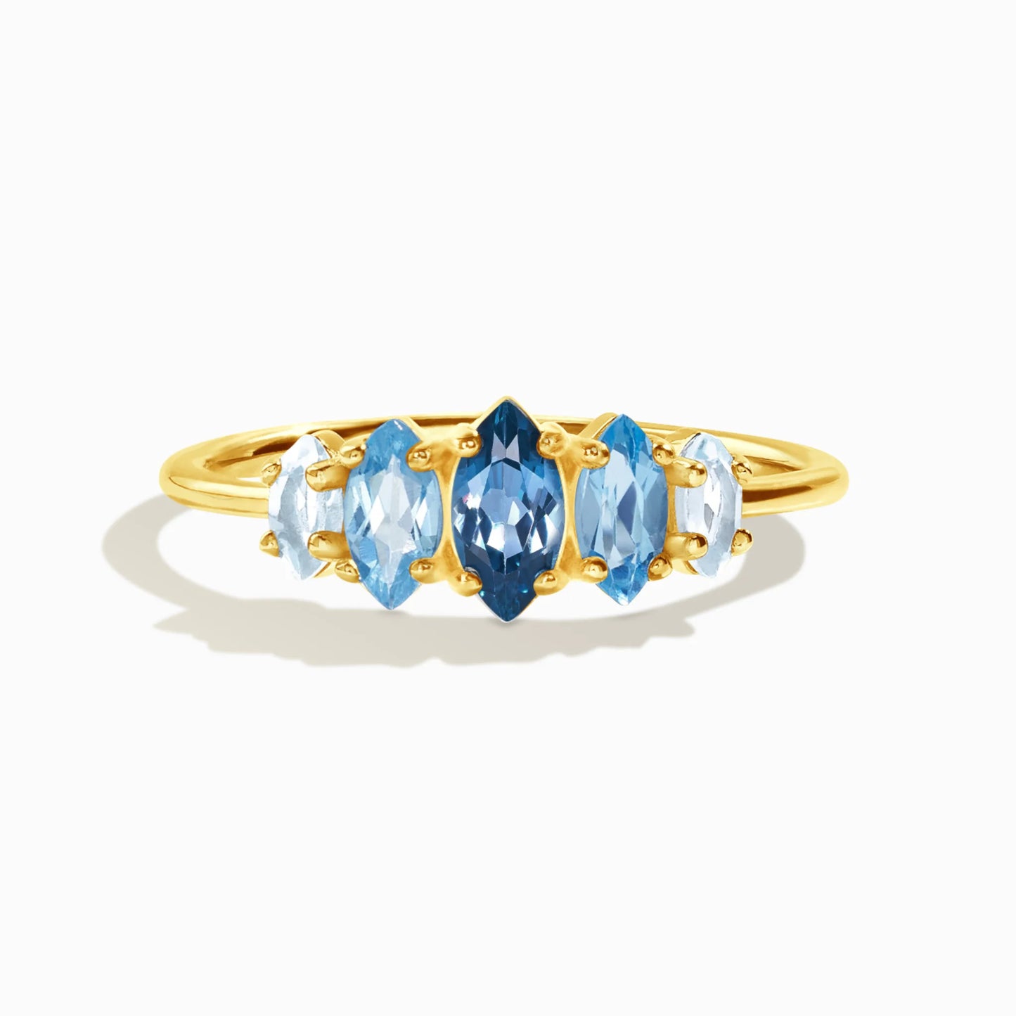 Ombre Blue Topaz Ring in 18k Gold Vermeil - SJR London Timepiece