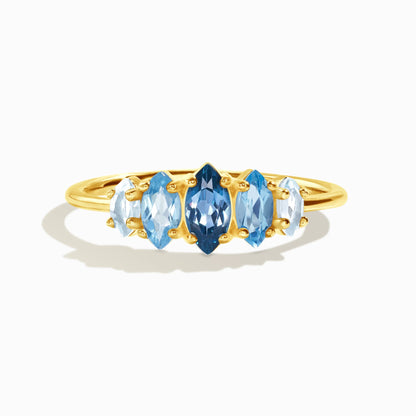 Ombre Blue Topaz Ring in 18k Gold Vermeil - SJR London Timepiece