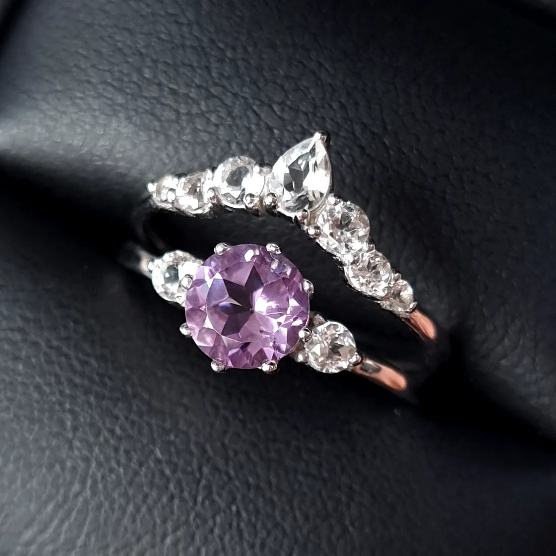 Selene Lavender Amethyst Ring Set in Sterling Silver - SJR London Timepiece