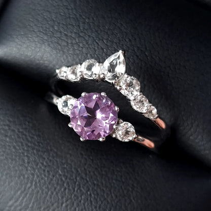 Selene Lavender Amethyst Ring Set in Sterling Silver - SJR London Timepiece