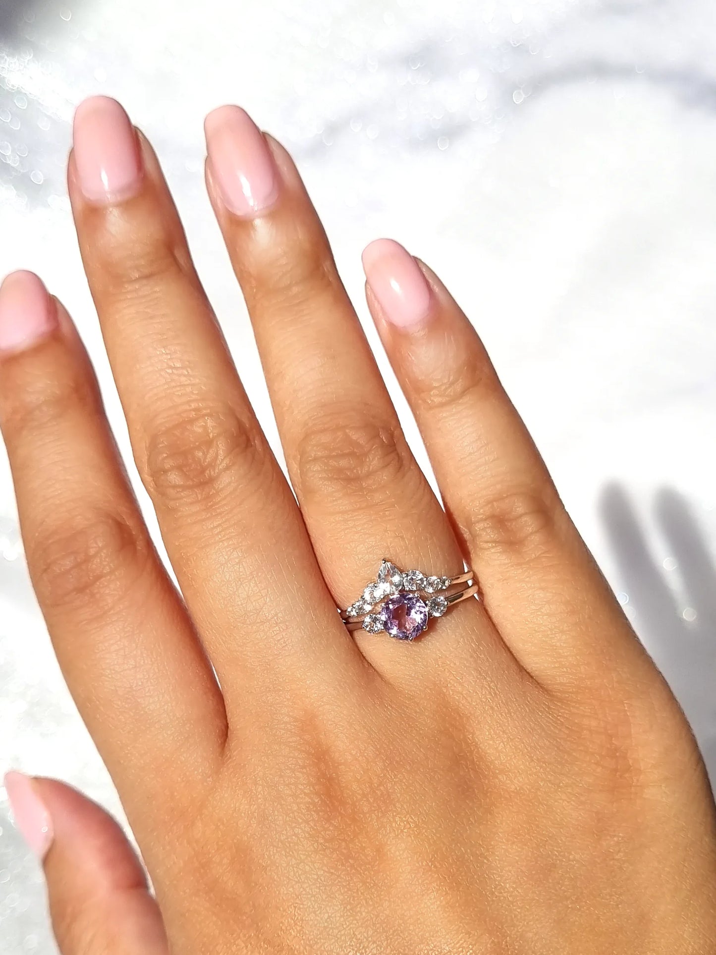 Selene Lavender Amethyst Ring Set in Sterling Silver - SJR London Timepiece