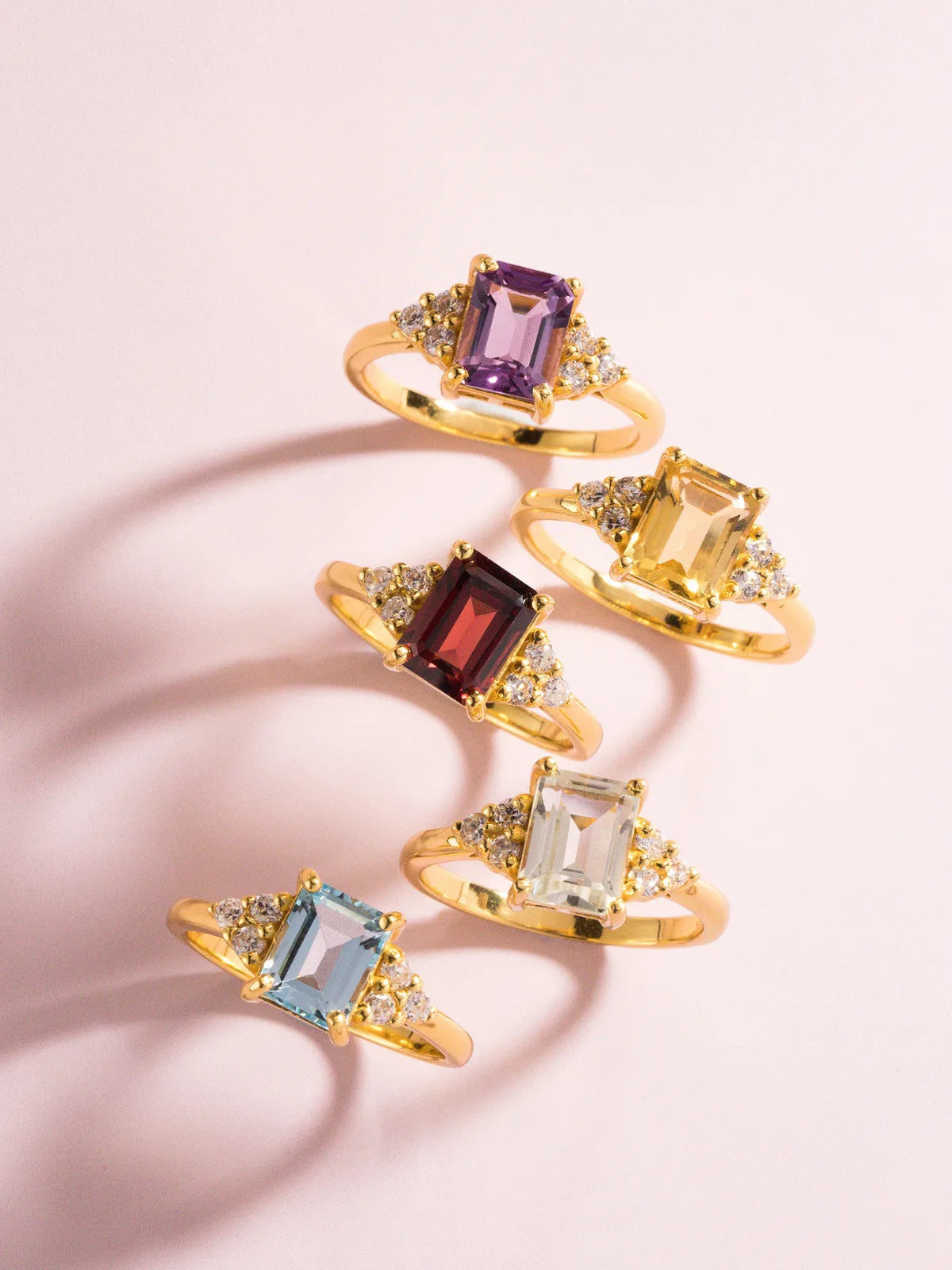 Lavender Amethyst Emerald Cut Ring in 18k Gold Vermeil - SJR London Timepiece