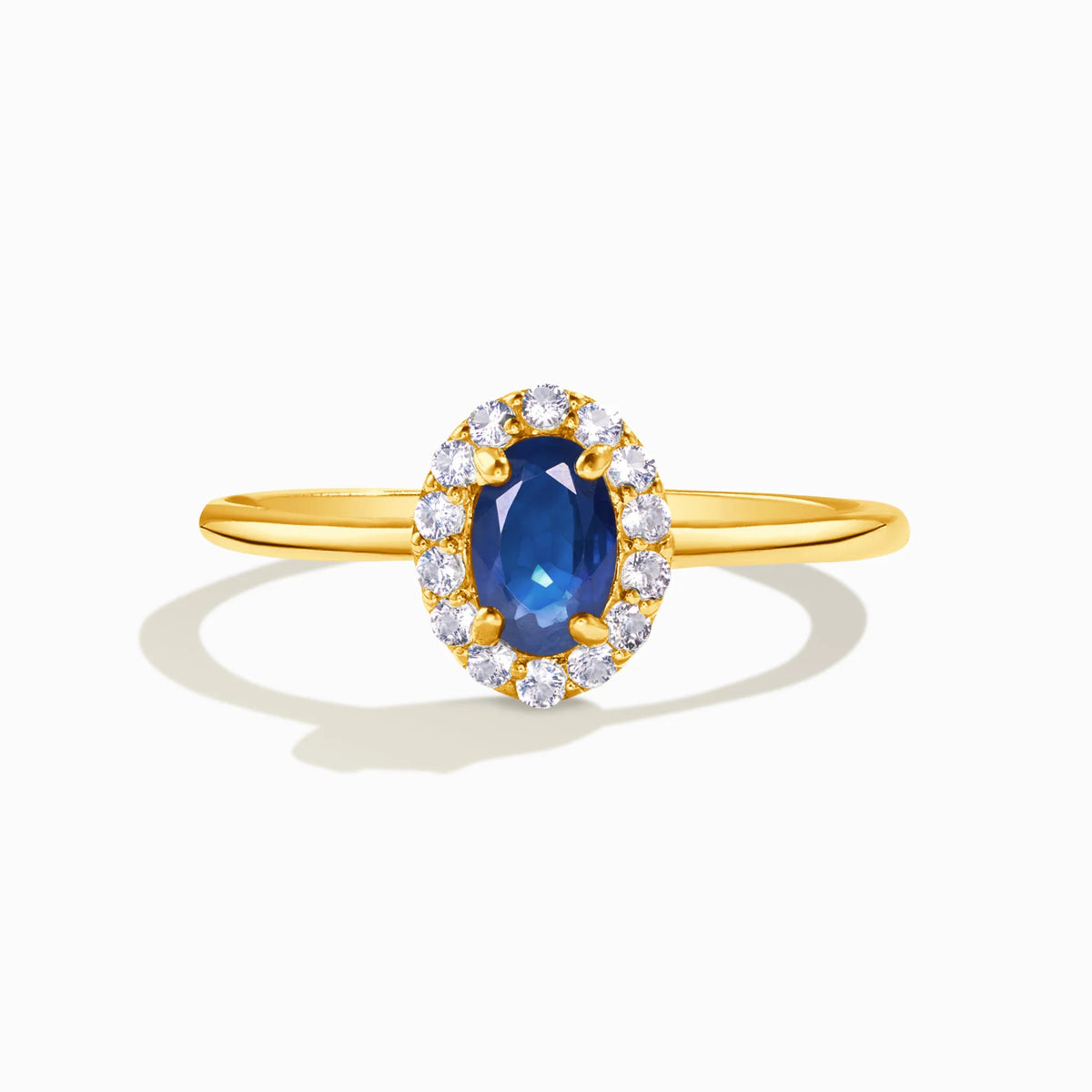Blue Sapphire Ring in 18k Gold Vermeil - SJR London Timepiece