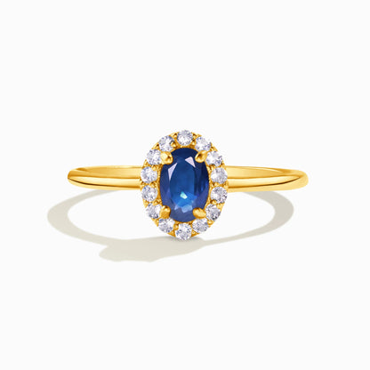 Blue Sapphire Ring in 18k Gold Vermeil - SJR London Timepiece