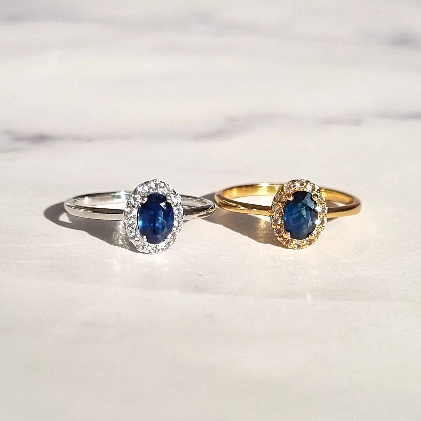 Blue Sapphire Ring in 18k Gold Vermeil - SJR London Timepiece