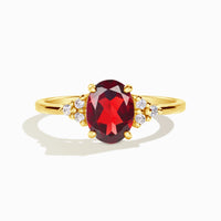 Garnet Ring in 18k Gold Vermeil - SJR London Timepiece
