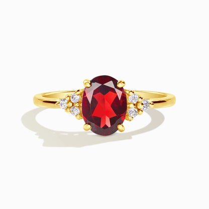 Garnet Ring in 18k Gold Vermeil - SJR London Timepiece
