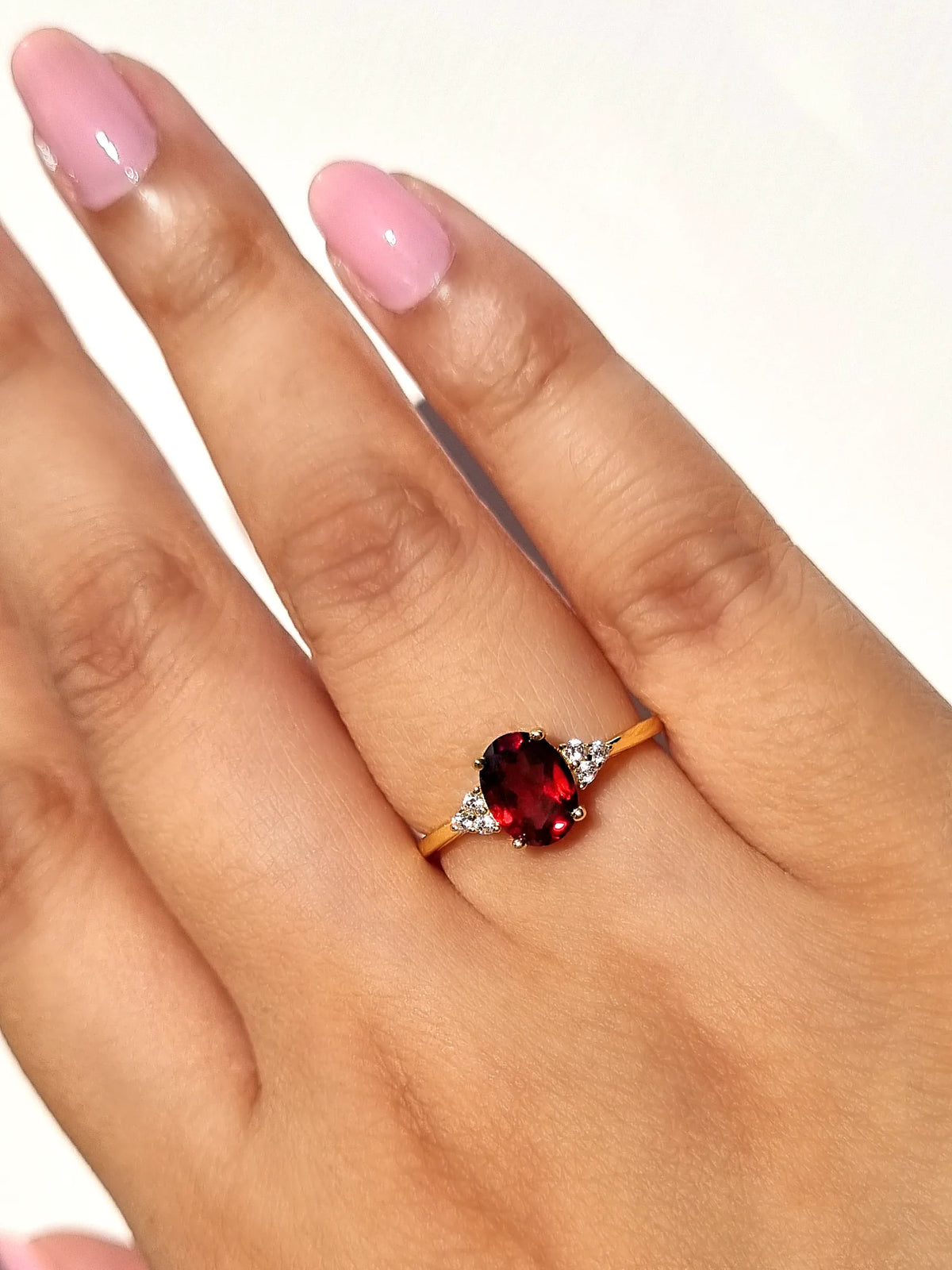 Garnet Ring in 18k Gold Vermeil - SJR London Timepiece