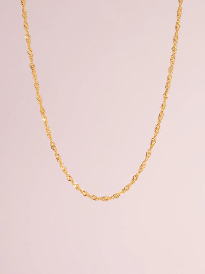 Twisted Chain Necklace in 18k Gold Vermeil - SJR London Timepiece