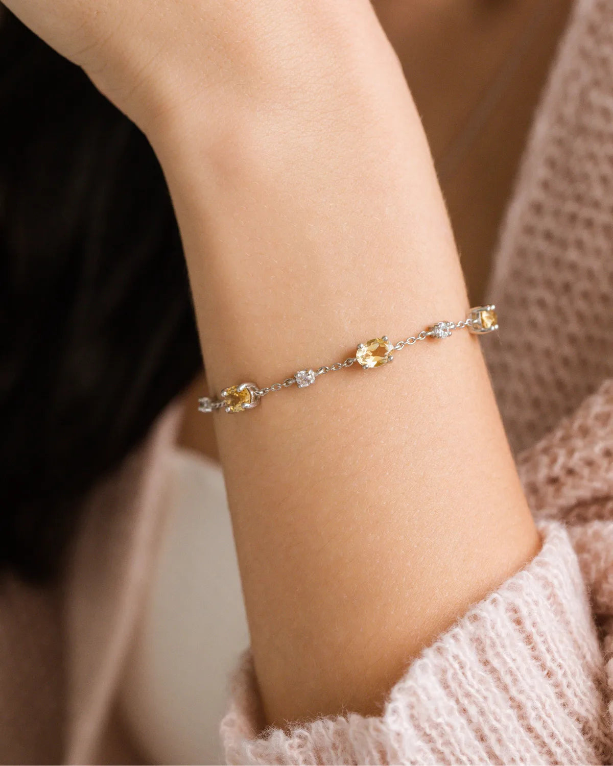 Citrine Bracelet in Sterling Silver - SJR London Timepiece