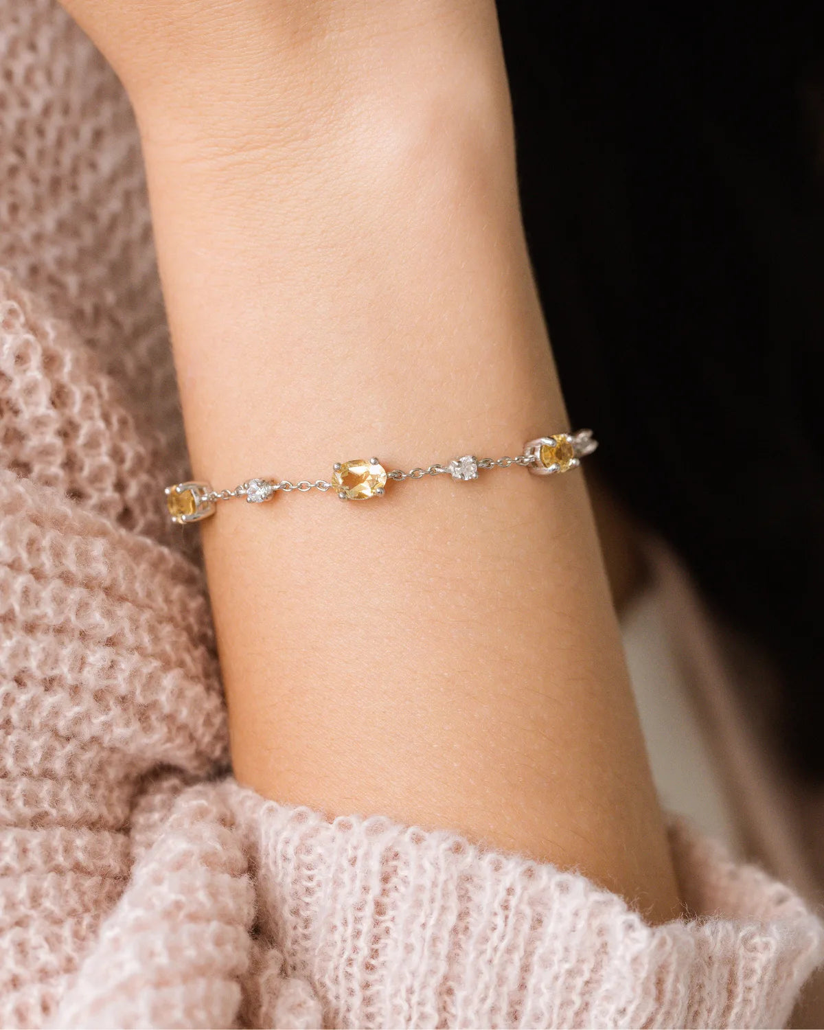 Citrine Bracelet in Sterling Silver - SJR London Timepiece