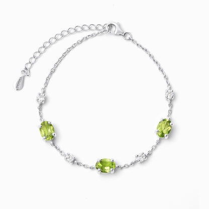 Peridot Bracelet in Sterling Silver - SJR London Timepiece