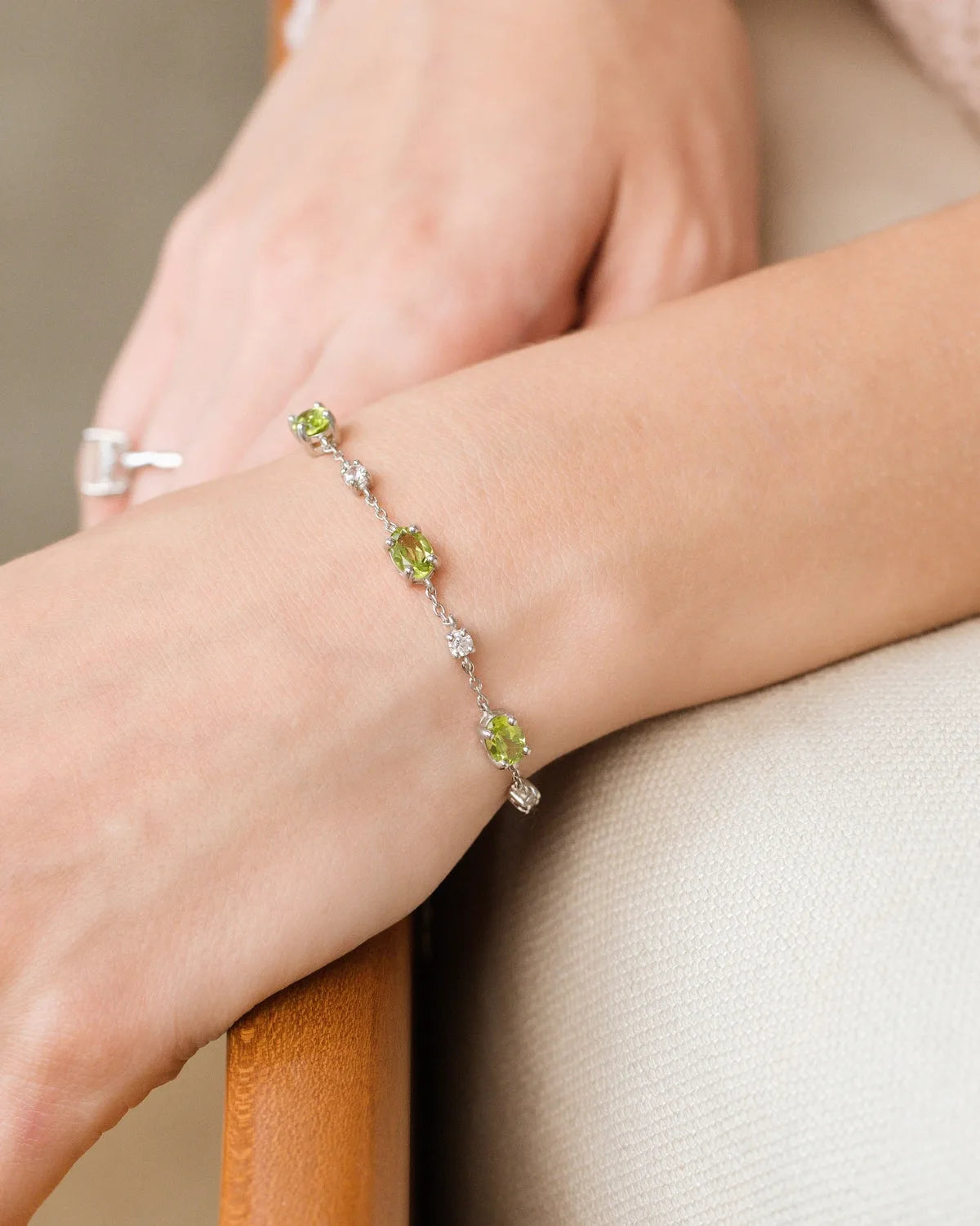 Peridot Bracelet in Sterling Silver - SJR London Timepiece