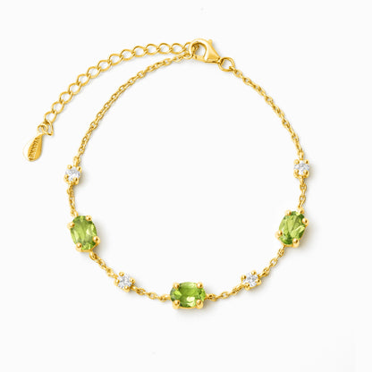 Peridot Bracelet in 18k Gold Vermeil - SJR London Timepiece
