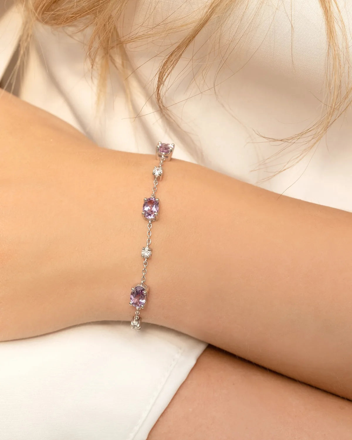 Lavender Amethyst Bracelet in Sterling Silver - SJR London Timepiece