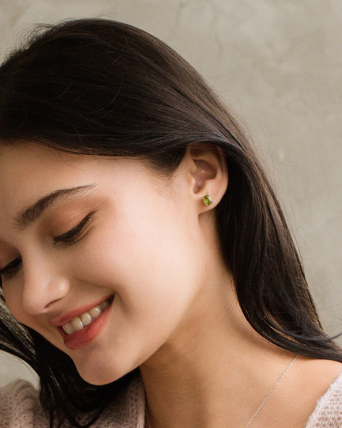 Peridot Oval Stud Earrings in Sterling Silver - SJR London Timepiece