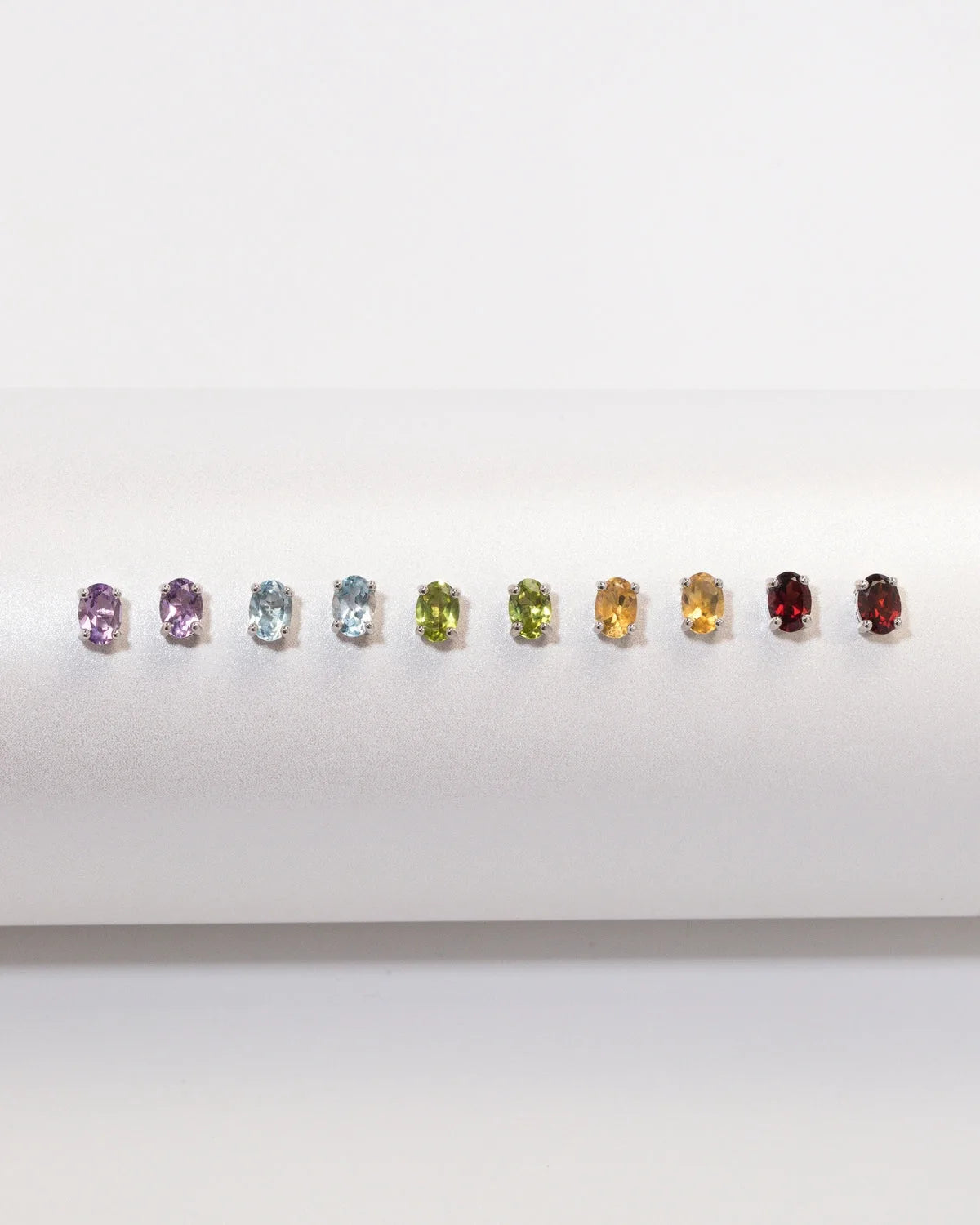 Citrine Oval Stud Earrings in Sterling Silver - SJR London Timepiece