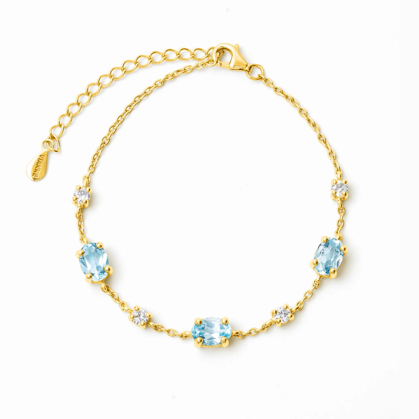 Blue Topaz Bracelet in 18k Gold Vermeil - SJR London Timepiece