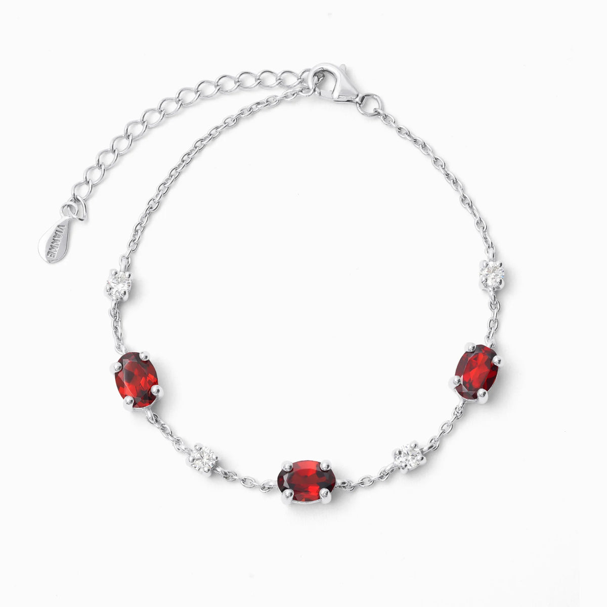 Garnet Bracelet in Sterling Silver - SJR London Timepiece