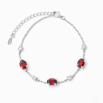 Garnet Bracelet in Sterling Silver - SJR London Timepiece