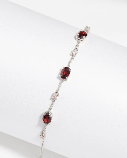 Garnet Bracelet in Sterling Silver - SJR London Timepiece