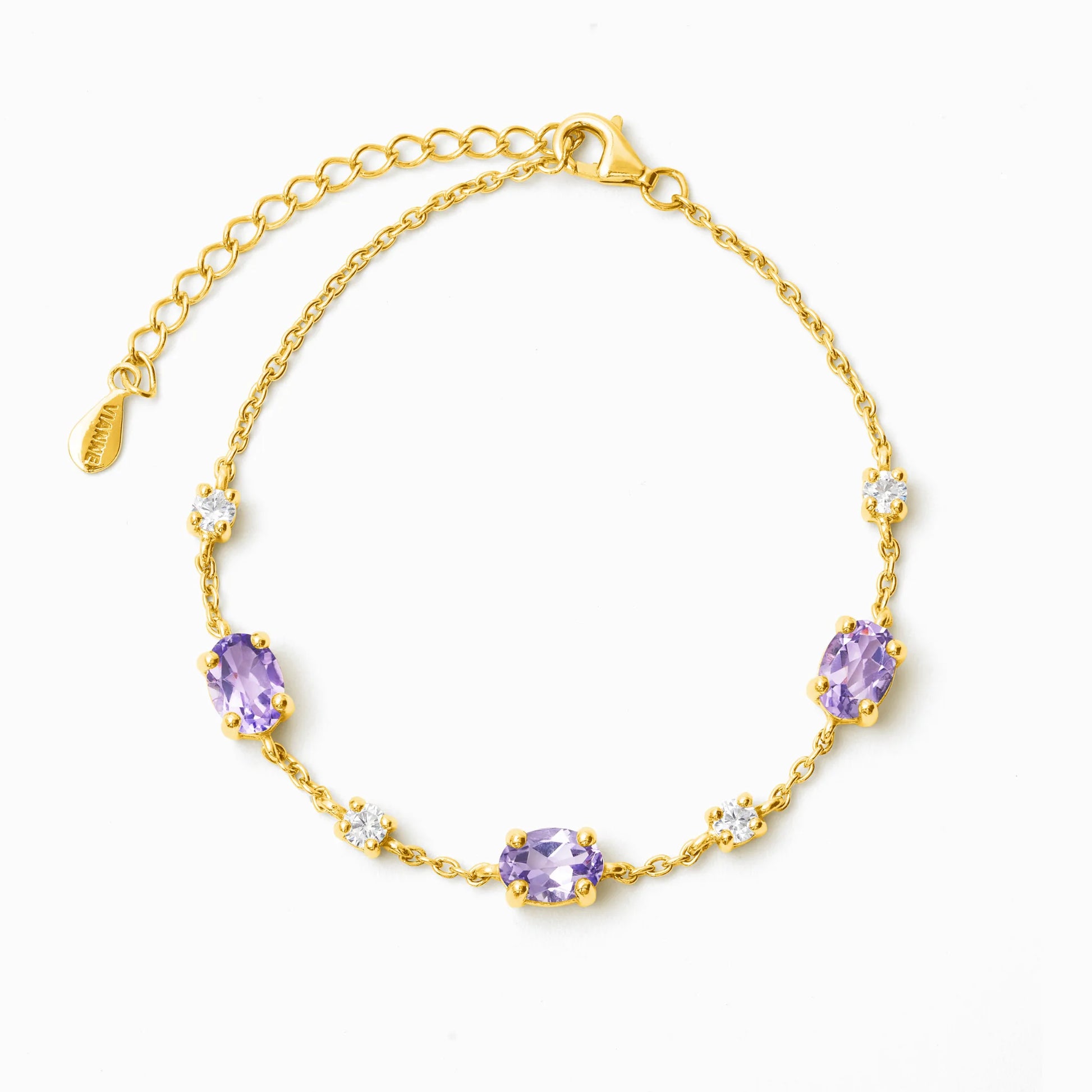Lavender Amethyst Bracelet in 18k Gold Vermeil - SJR London Timepiece