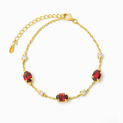Garnet Bracelet in 18k Gold Vermeil - SJR London Timepiece