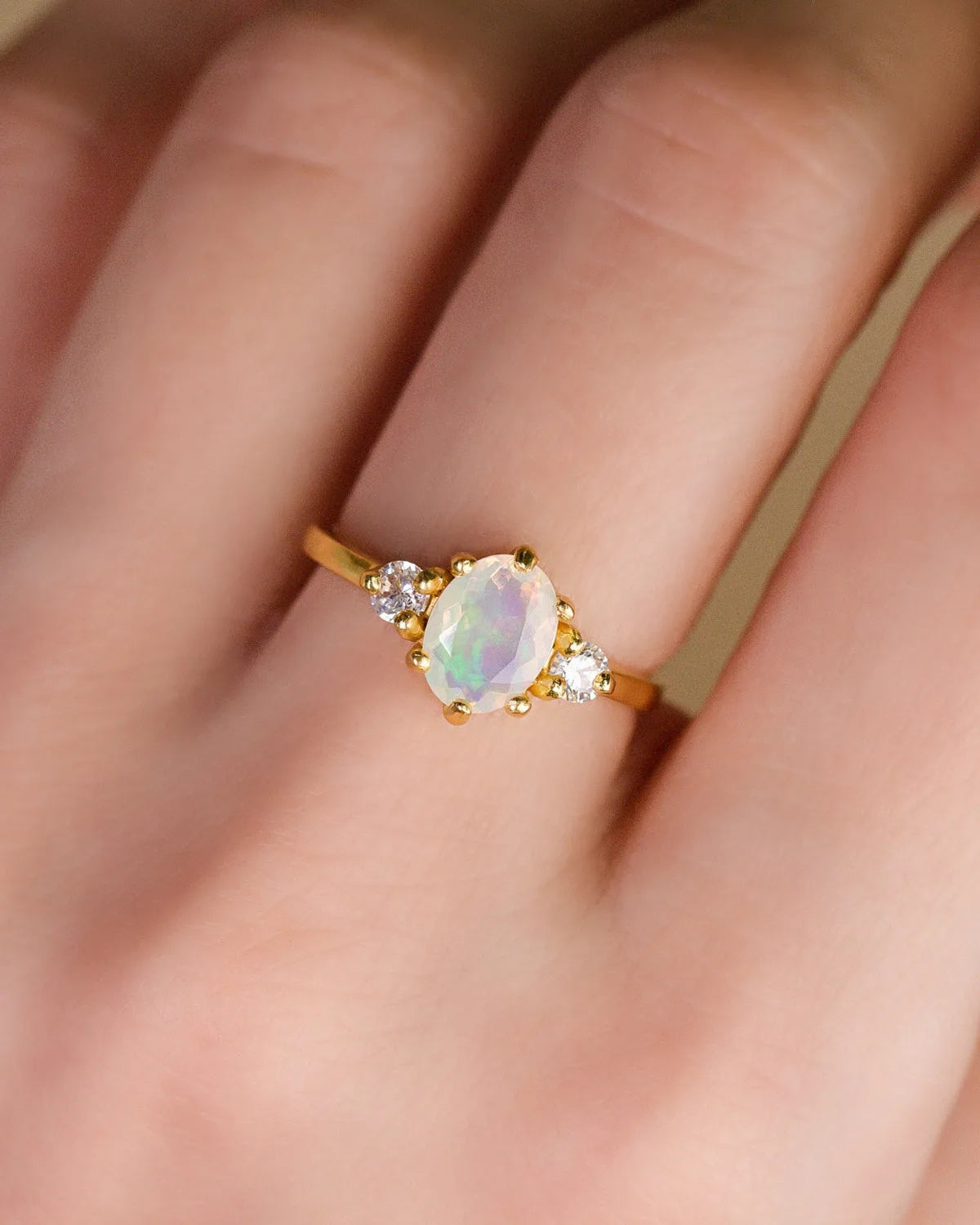 Opal Ring in 18k Gold Vermeil - SJR London Timepiece