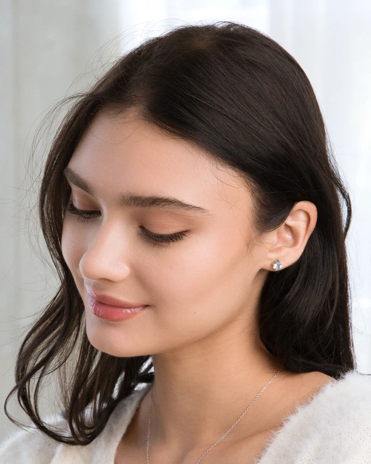 Blue Topaz Round Stud Earrings 6 mm in Sterling Silver - SJR London Timepiece
